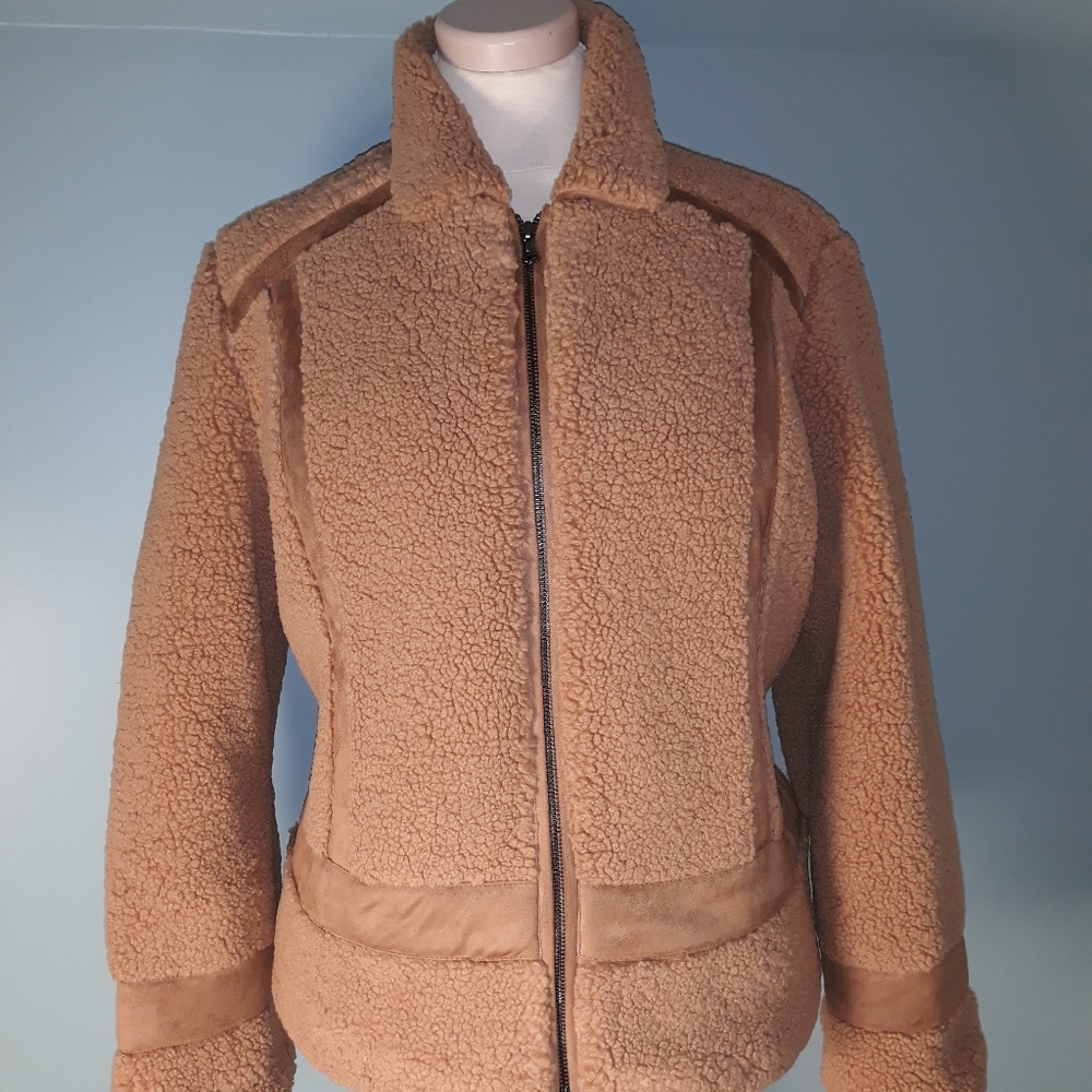 Isaac Mizrahi Live Teddy Bear Coat Jacket size XL